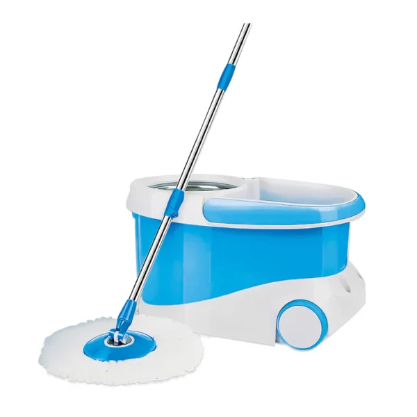heavy duty primo wheeler spin mop, magic 360-degree with microfiber mop head