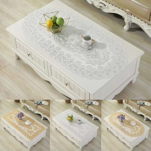 1 pc - rectangle pvc place mat coffee & dining table | table decor mats - Image 3