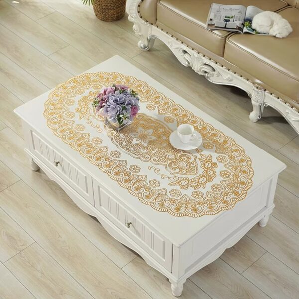 1 pc - rectangle pvc place mat coffee & dining table | table decor mats - Image 4