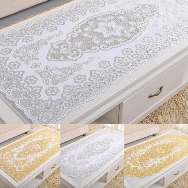 1 pc - rectangle pvc place mat coffee & dining table | table decor mats - Image 2