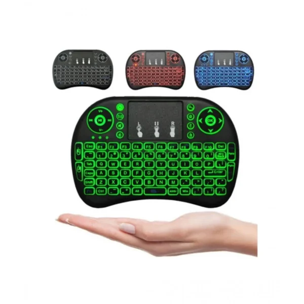 mini touchpad rf 500 wireless with 3 colour backlit keyboard mouse (random color) - Image 3