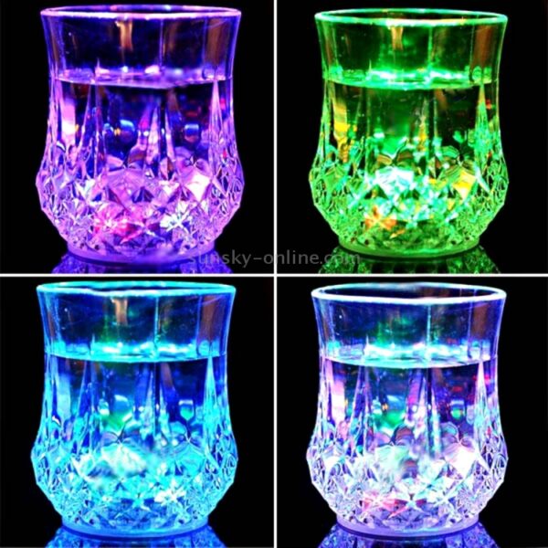 lighting glass led flashing water inductive rainbow colour cup led glowing water mug - Image 6