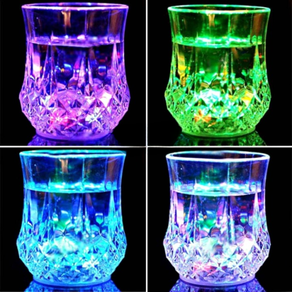 lighting glass led flashing water inductive rainbow colour cup led glowing water mug