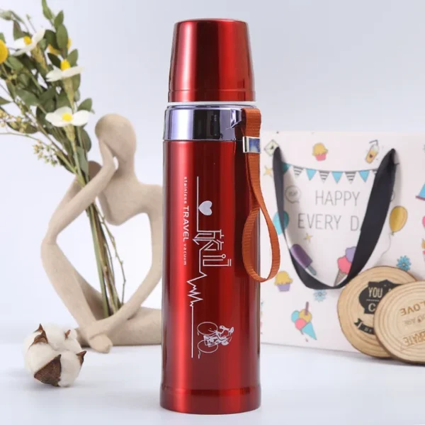 sports vacuum flask 750ml stainless steel water bottle (random color) - Image 5