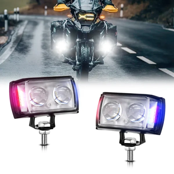 led work light driving fog light red blue auxiliary hi/lo beam white amber spotlight universal for atv suv for all bikes/car/trucks/jeep