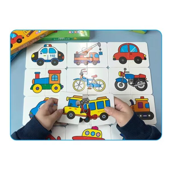 32 pcs montessori toddler card matching education puzzle toy cartoon jigsaw (random shape puzzle) - Image 4