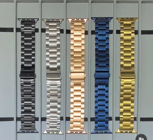 rolex chain strap stainless steel metal wrist band strap for smartwatch ( random color )