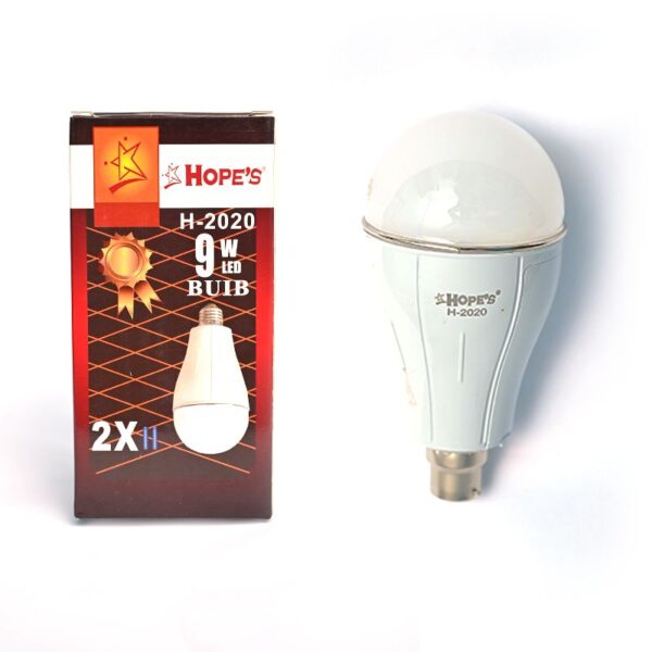 hope’s h-2020 led rechargeable 9 watt bulb with double battery | best quality rechargeable bulb ( chori bulb ) - Image 4