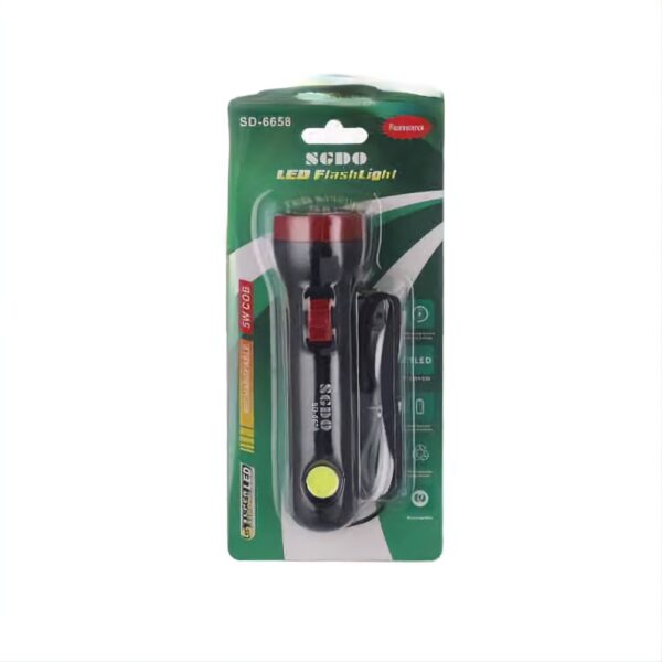 rechargeable led torch light sd-6658 mini pocket flashlight emergency torch light | best quality torch light | light for hiking & camping ( random color )