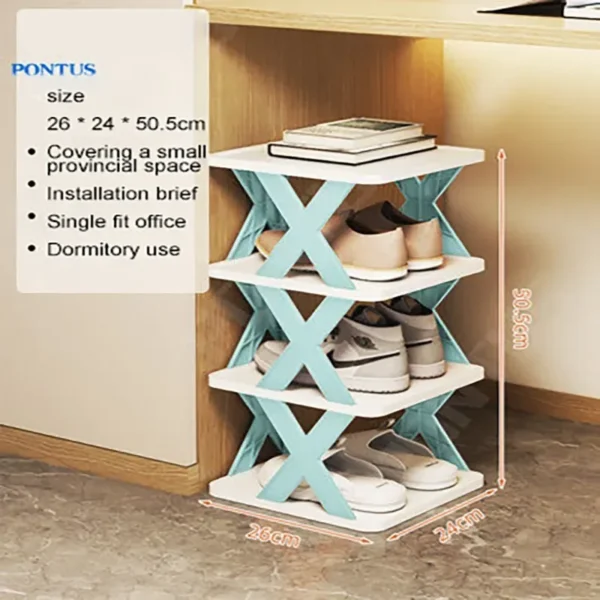 new arrival stackable shoe rack multi-layer storage shoes shelf box plastic space saving cabinet shoes organizer for entry (random color) - Image 6