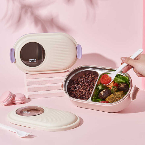 bonbox stainless steel thermal lunch box | leakproof lunch box | for children, kids and adult | portable picnic storage | school student food container (random color) - Image 4