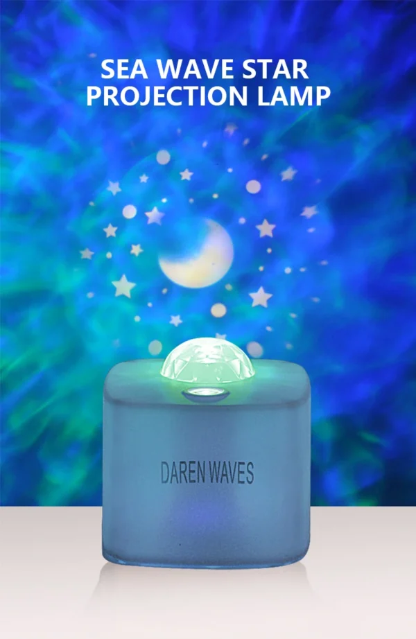 ocean light projector for bedroom led star galaxy sky wave color rotating underwater wall projection (random color) - Image 9