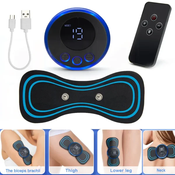 ems butterfly neck massager for muscle pain relief and shoulder relaxation with remote - imported - Image 10