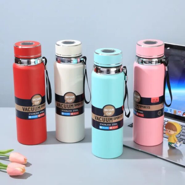 stainless steel water bottle with digital temperature vacuum insulated water bottle, large capacity, outdoor portable sports water bottle with rope handle (random color) - Image 10