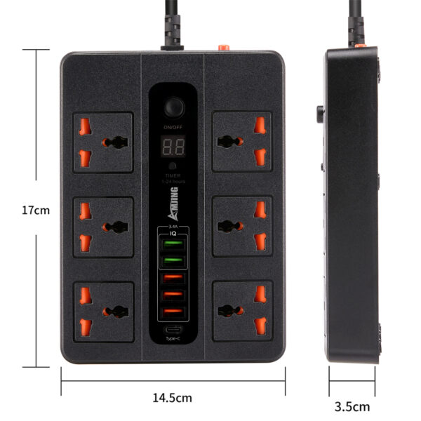 ultra high speed socket bkl-11 sockets 5 usb 1 bd 2 meter 3000 watts power socket (random color) - Image 3