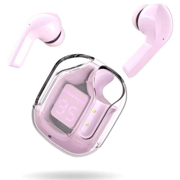 treqa bt35 bluetooth earbuds | wireless earphones | hifi stereo headphone | digital display charging case (random color) - Image 3