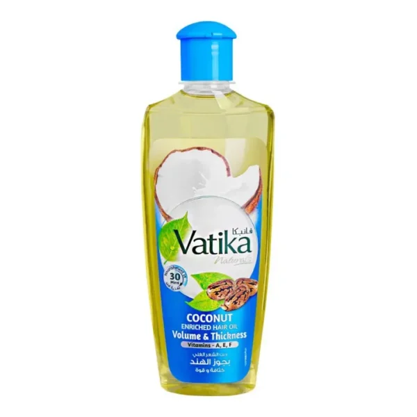 dabur vatika naturals volume & thickness coconut enriched hair oil, 200ml