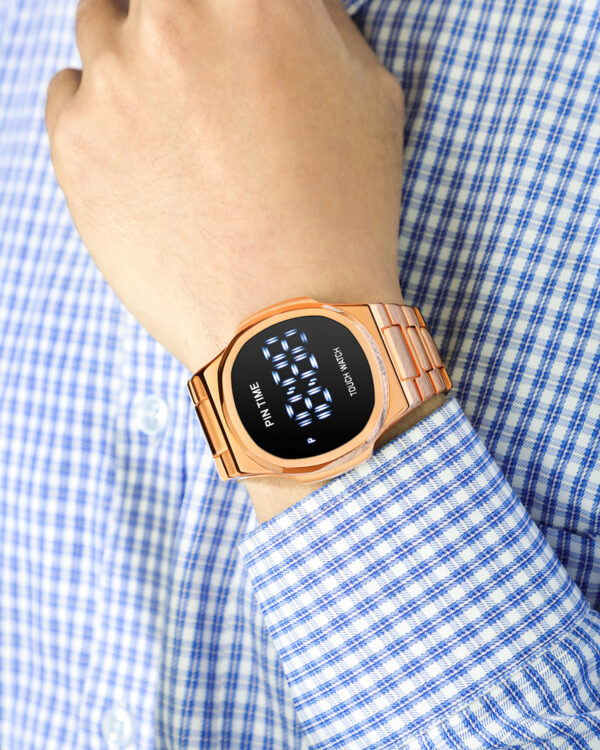 led touch screen digital watch | best quality digital touch watch | stainless steel cell operated watch - Image 2