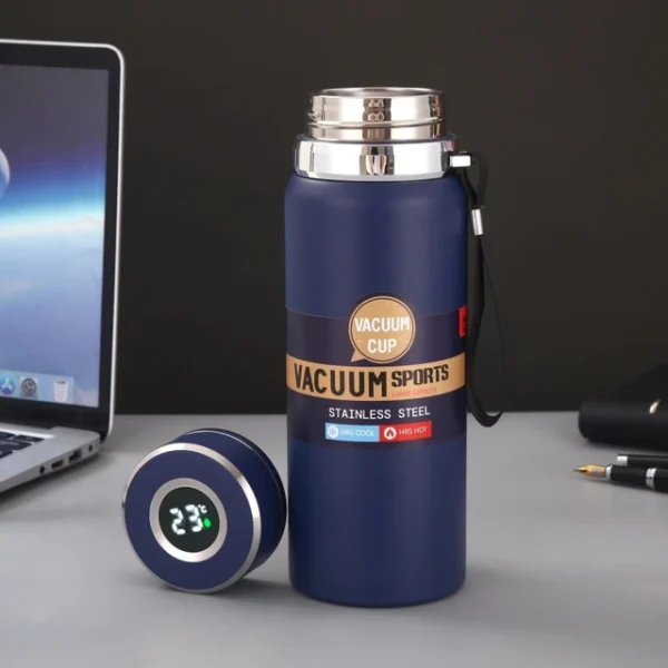 stainless steel water bottle with digital temperature vacuum insulated water bottle, large capacity, outdoor portable sports water bottle with rope handle (random color) - Image 13