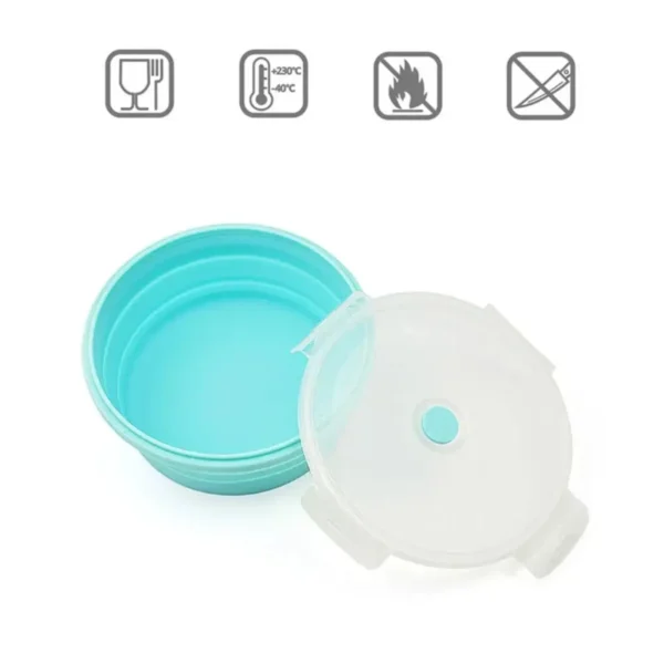 collapsible silicone food silicone storage containers with lids – stackable, bpa-free, microwave, freezer safe(random color)