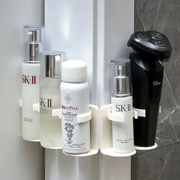 self adhesive wall mounted spice rack stand with sticker kitchen seasoning storage rack (random color) - Image 7