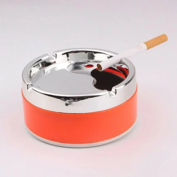 cigarette ashtray stainless steel detachable lid cigarette ashtray sleek desktop smoking ash tray for smokers modern design for home or office use (random color) - Image 2