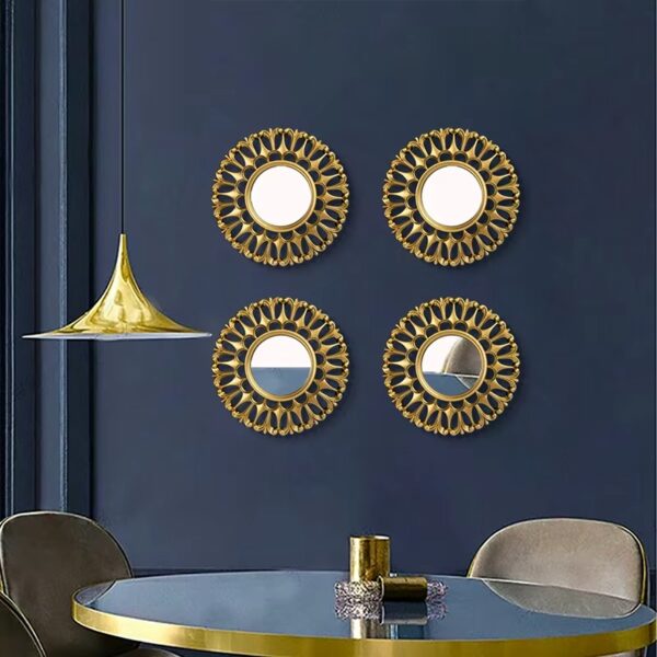 round golden mirrors / wall mirror, suitable for every wall color home decoration