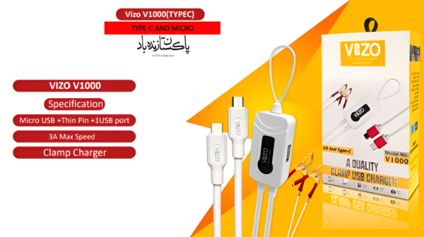 4 in-1 charger v1000 clamp usb charger | data charging cable for android mobile phones - Image 4
