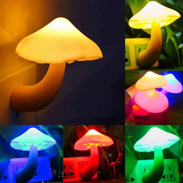 mushroom shape led night light | flower lamp bedroom baby room lamps for family, friend or kids gifts (random colors) - Image 5