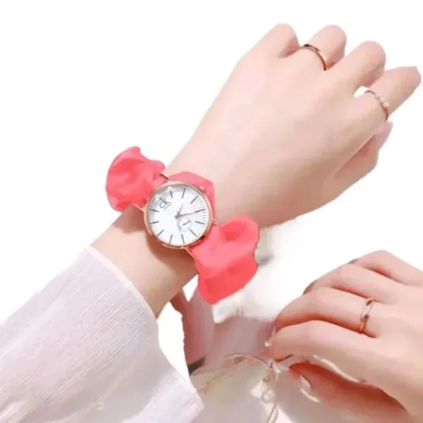 scrunchies dw watch for girls & women | new korean style scrunchie wris (random color) - Image 3