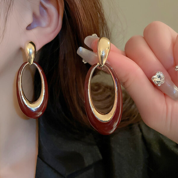 imported sophisticated gold-plated oval drop earrings – modern elegance redefined 💫 | earrings for girls & women | luxurious feeling