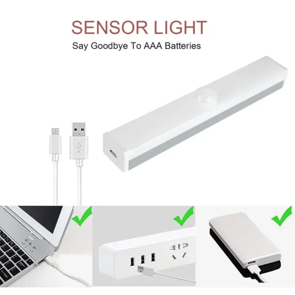 (nw00071) led intellegent light 100 mm / wireless led night light for kitchen bedroom detector light cabinet staircase backlight - Image 4