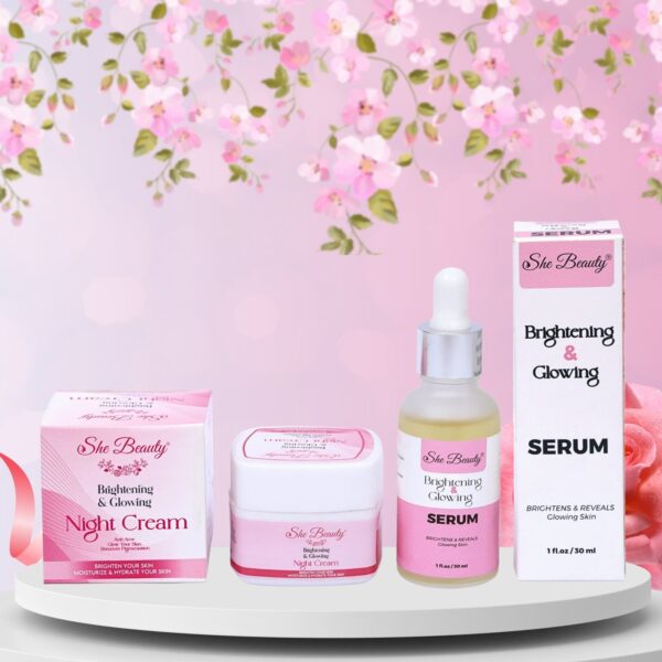 she beauty dual deal whitening serum with night cream