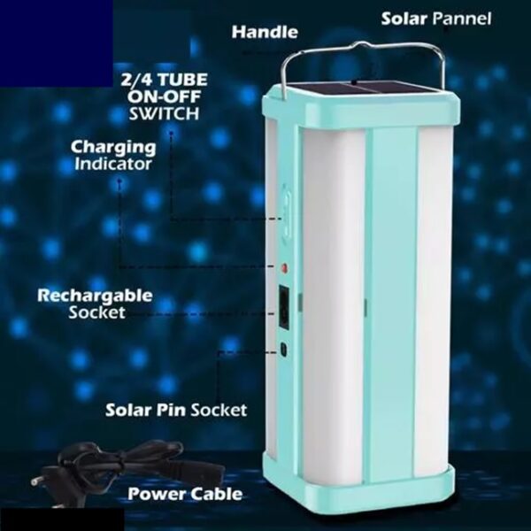 solar rechargeable lantern light best emergency flash light for home & outdoor - hg-1664 (random color) - Image 5