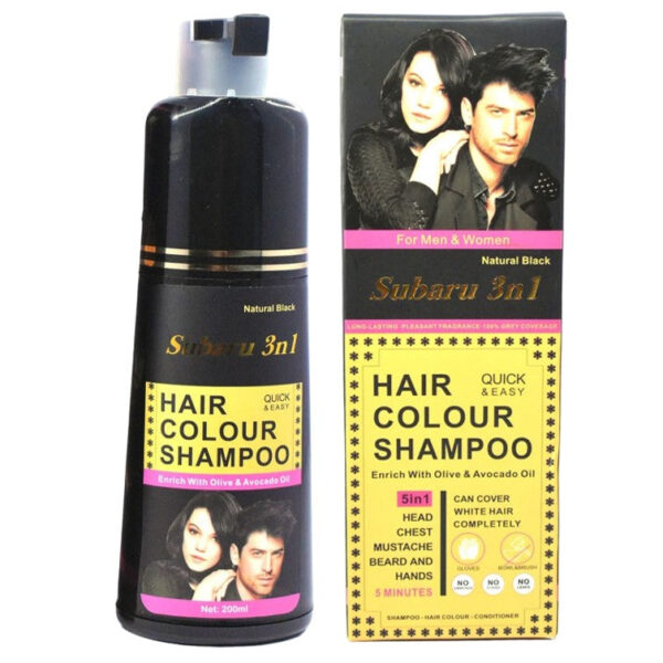 subaru 3 in 1 black hair color shampoo | hair color shampoo for men & women | best quality shampoo - 200 ml - Image 2