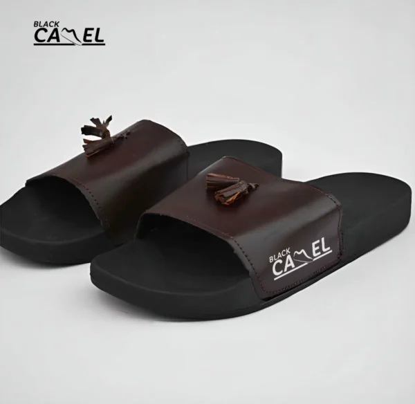 black camel tassel slide slipper for men (tassel-black/brown -39-44) - Image 6