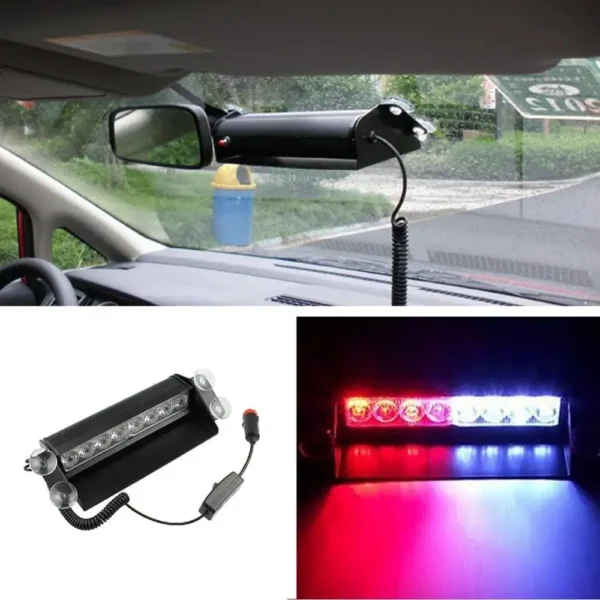 car led red blue windshield dash emergency police strobe lights - Image 5