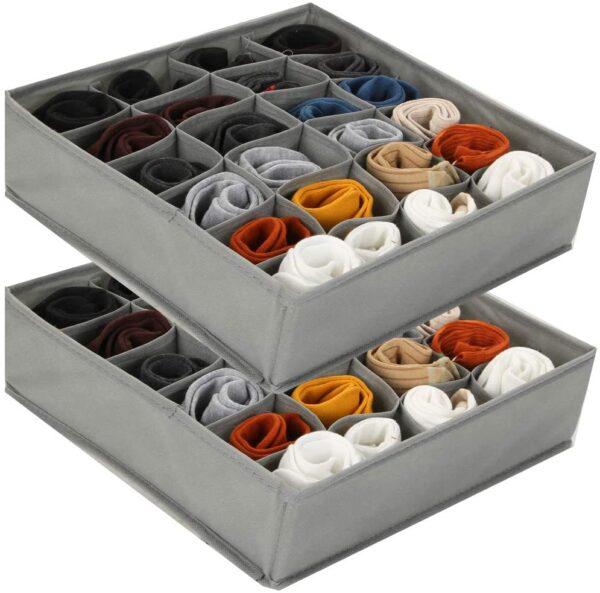 pack of 2 foldable women underwear separated organizer box socks storage