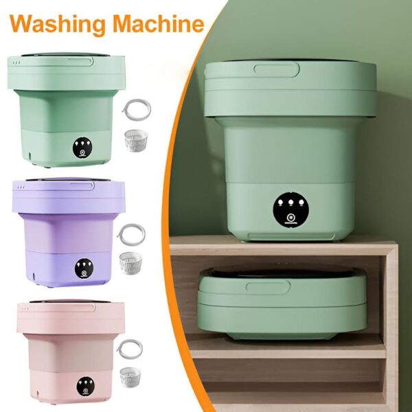 6.5l portable foldable washing machine basket random color