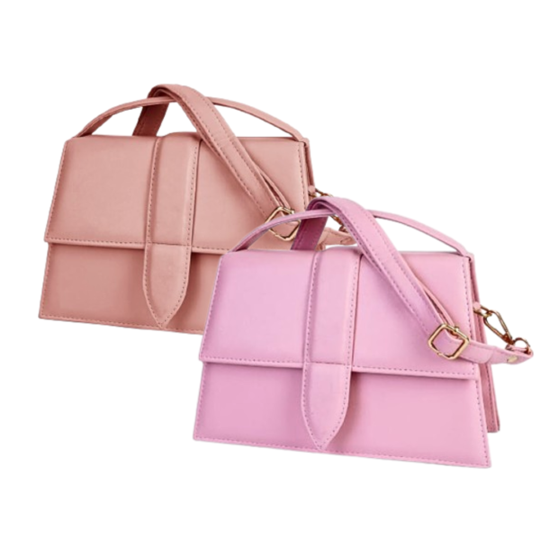 premium quality crossbody pink & peach bag for girls & women - Image 3
