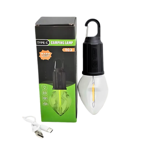 multi-purpose led rechargeable outdoor camping work light bulb with hook for hanging - t03 - Image 5