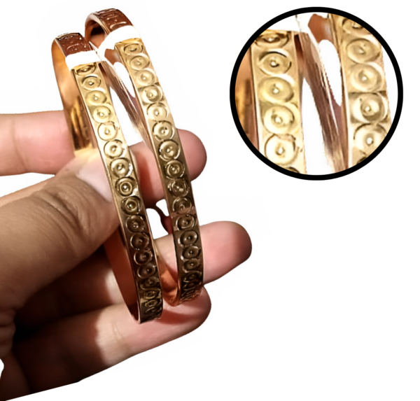 gold dotted circle bangle bracelet kara | bracelet dotted circle motif for women girls | women jewelry | women fashion