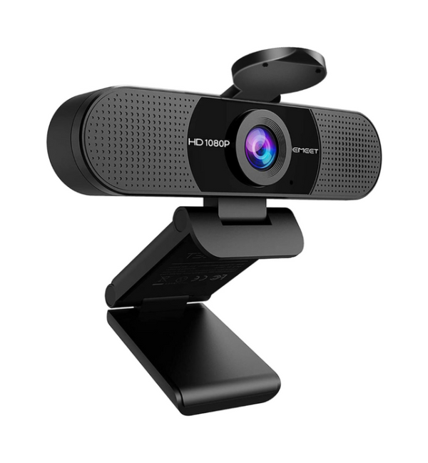 c960 emeet 1080p webcam with microphone, web camera, 2 mics streaming webcam with privacy cover, 90°view computer camera, plug & play usb webcam for calls/ conference