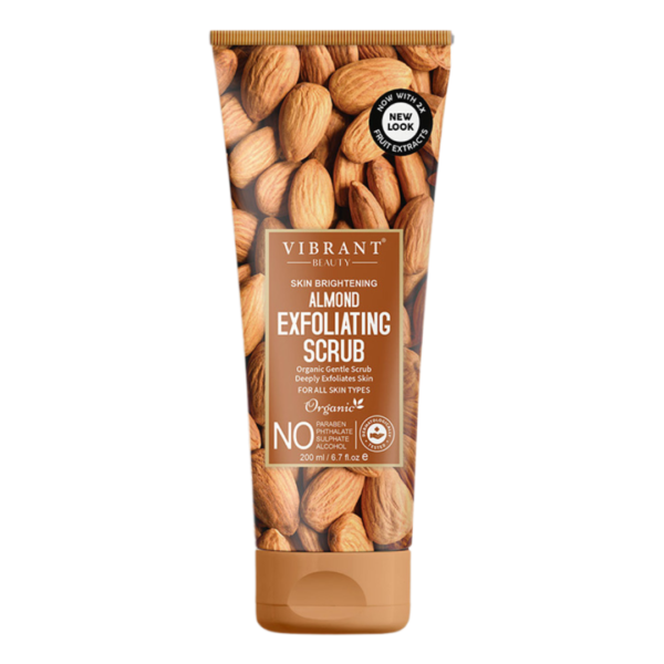 vibrant beauty skin brightening almond exfoliating scrub (200ml) - Image 7