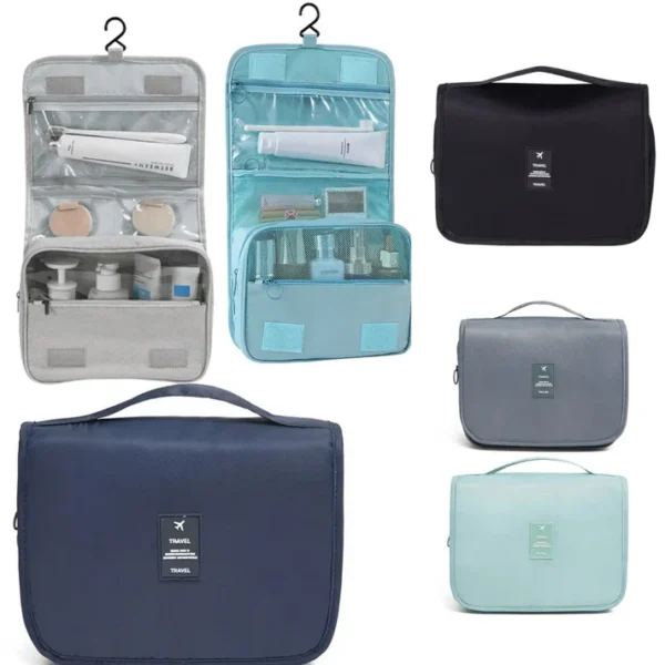 hanging travel toiletry bag waterproof travel makeup cosmetic organizer (random color)