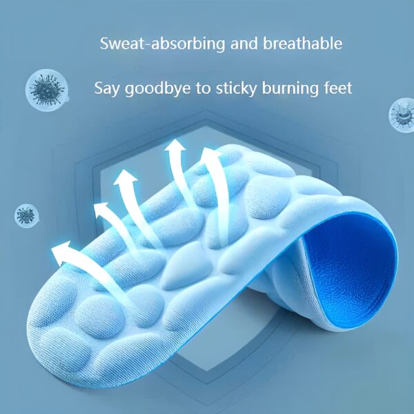 1pair of memory foam insoles for pebbles sole breathable cushion sport running insoles for feet orthopedic insoles | for shoes women men flat feet arch support - Image 3