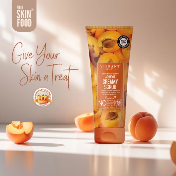 vibrant beauty brightening apricot hydrating creamy scrub, for all skin types, (200ml) - Image 6