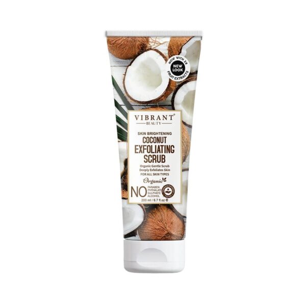 vibrant beauty skin brightening coconut exfoliating scrub organic gentle scrub - Image 5