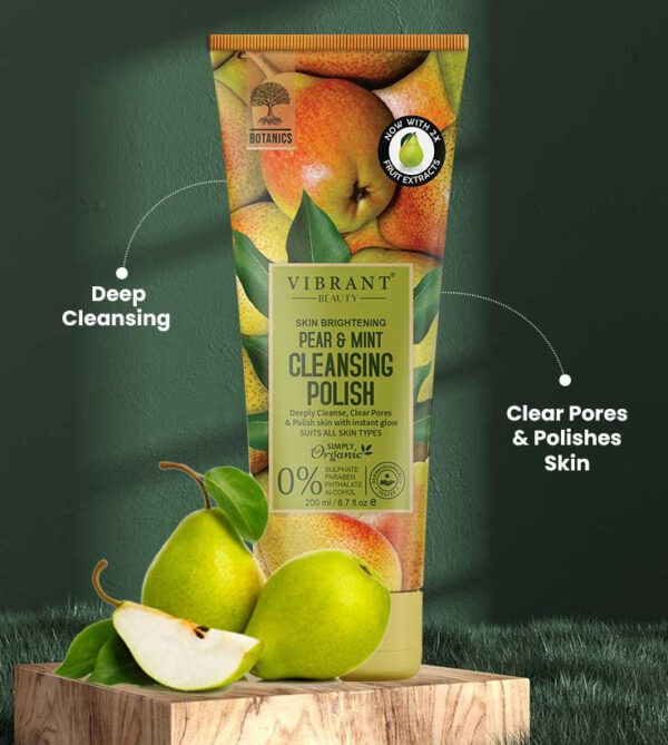 vibrant beauty brightening pear & mint cleansing polish (200ml)