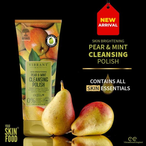 vibrant beauty brightening pear & mint cleansing polish (200ml) - Image 4